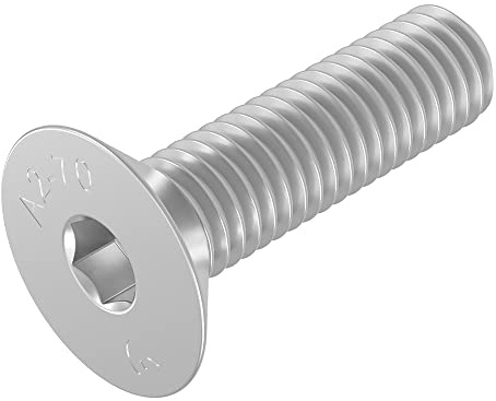 SECCARO Senkschraube M10 x 40 mm, Edelstahl V2A VA A2, DIN 7991 / ISO 10642, Innensechskant, 20 Stück