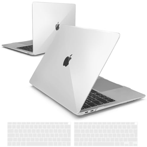 iNeseon Hülle Kompatibel mit MacBook Air 13 Zoll (A2337 M1 A2179 A1932), Plastik Case Cover Hartschale Schutzhülle + Tastaturschutz für MacBook Air 13 Retina Released 2018-2021, Kristallklar