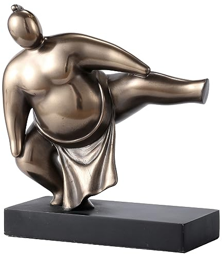 Veronese Design 4 7/8 Inch Japanese Abstract Sumo Wrestler Stomp Resin Figurine Bronze Finish