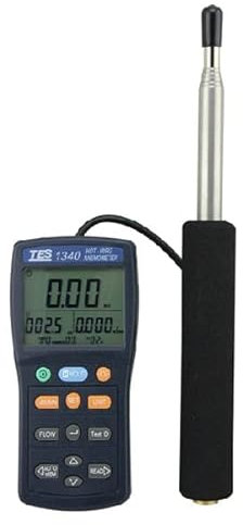 RaeSung TES-1341N TES1341N Testeur de débit d'air numérique à fil chaud Anémomètre de mesure de vitesse