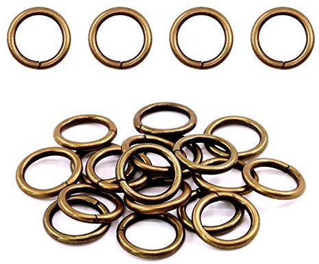 Swpeet 60 Stück Hochleistungs-3/5 Zoll - 16 mm Bronze Mehrzweck-Metall-O-Ring Metallringe für Hardware Taschen Ring Hand DIY Zubehör Schlüsselanhänger Gürtel und Hundeleinen (Bronze, 3/5 Zoll)