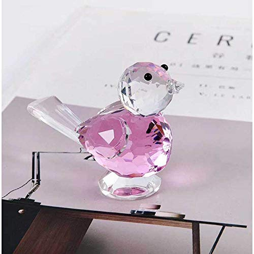 4 Farbe Kristall Niedliche Vögel Figuren Ornament Glas Tier Briefbeschwerer Sammlung Home Tischdekoration Kinder bevorzugen Geschenk-Pink