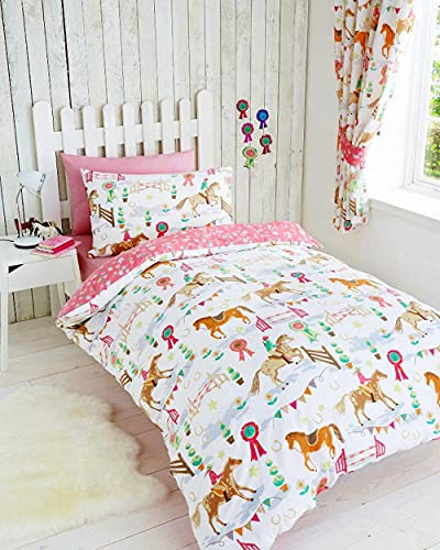 Girls duvet sets horse riding quilt cover bedding & curtains available separately (Duvet Set - Double)