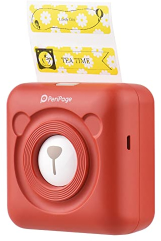 Bisofice PeriPage Mini-Drucker, Handy-Drucker, Mini-Tasche, Thermodrucker, kabellos, BT-Bild, Foto-Etikett, Memo, Quittung, Papierdrucker, AR-Foto-Funktion mit USB-Kabel für Android, iOS, Windows