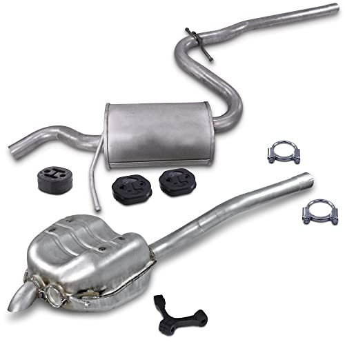 BESTPRICE ATP Auspuff Schalldämpfer Set 1x Mittelschalldämpfer, 1x | Kompatibel mit: VW GOLF V Variant, GOLF VI Variant, JETTA III