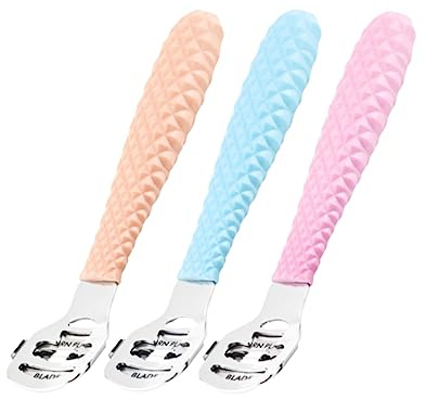 Beavorty 3pezzi Raschiatura dei Piedi Pedicure Rimozione Morta Strumento Pedicure Accessori Rifinitore Piedi Calli Azzurro Rosa