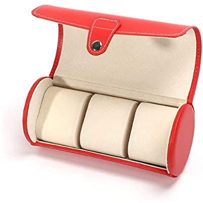 Uhrenkoffer Uhrenrolle Uhrenbox Uhrenschatulle Uhrenbox Aus Leder, Tragbares Reise-Uhrenetui, Schmuck-Geschenkbox, Uhrenaufbewahrung Uhrenetui Uhren Aufbewahrungsbox (Color : A, Size : 19.5cm)