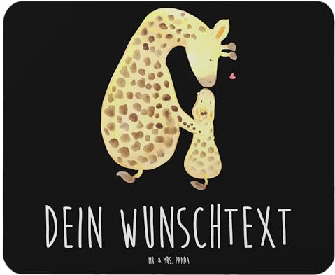 Mr. & Mrs. Panda Personalisiertes Mauspad Giraffe Kind - Personalisierte Geschenke, Tochter, Schreibtischunterlage, Sohn, Lieblingsmensch, Mousepad, Bedrucken Lassen, selbst gestalten, Mama, Mutter