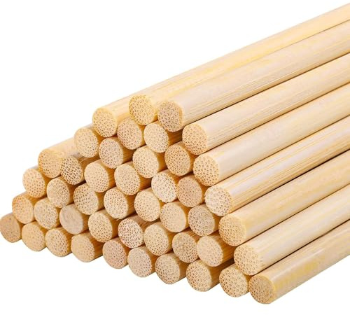 YANGWEN 100 Stück Holzstäbe Rund, Zuckerwatte Stäbchen Rundholz Holzstab Holzstäbchen zum Basteln Bastelstäbe Rattanstäbchen für Holzarbeiten Modellbau Dekoration DIY Handwerk,30 cm x 3 mm