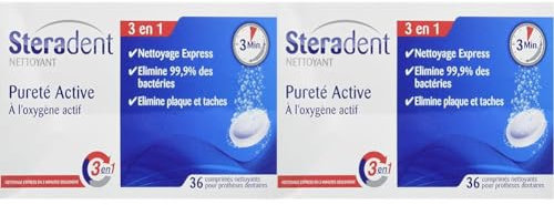 Steradent Nettoyant Pureté Active - 36 comprimés (Lot de 2)