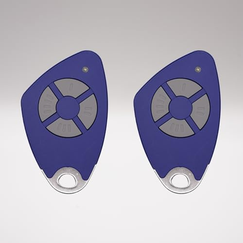 INTRATONE - Télécommande 2 ou 4 canaux pour portails et garage - Programmation uniquement par syndic ! - Badge RFID - Compatible Récepteurs HF + 1 Porte-clés DOMOBIP (4 CANAUX BLEU - Lot de 2)