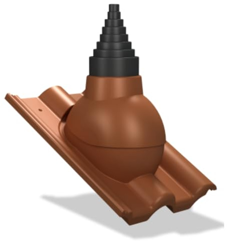 Tile P56 Antenadurchführung für Braas - Frankfurter Benders-Mecklenburger ProDach Dachziegel Antennendurchgang (RAL8004 (Ziegelrot))