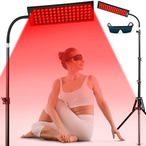 Red Light Therapy, Red Near Infrared Light Therapy Lamps with Stand, Led 660nm Red Light-Therapy& 850nm Infrared Lamp Device with Eyes Protection