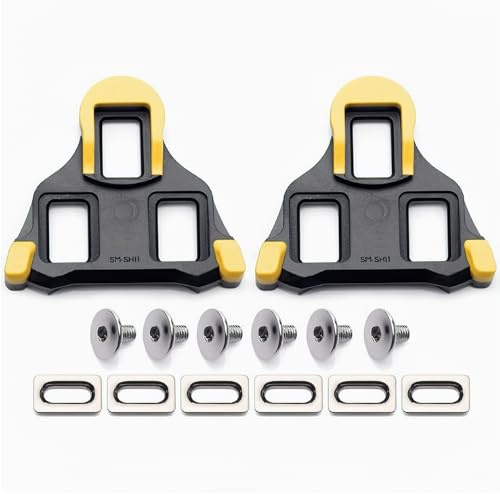 SPD Cleats for Shimano SPD SL (SH11 SH12 SH10), Pedals Yellow 6° Float Bike Bicycle Cleat Set for Cycling Shoes