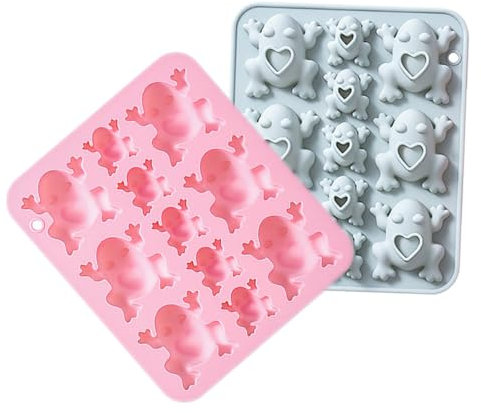 TOPBATHY 2stücke Silikonform Frosch Süßigkeitenform Schokolade Wiederverwendbare Bonbonform Tierform Gummibärchenform Für Flexibles Dessertform Mit Froschmotiv