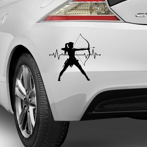 myrockshirt Frau Bogen Bogensport weiblich Sportschütze Aufkleber Sticker Größe&Farbe wählbar Decal
