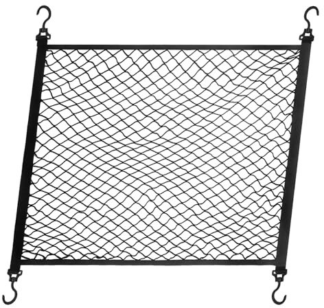 Gozmy Red Maletero Coche, Red de Almacenamiento, Tamaño 100x60 cm con 4 Ganchos, Ampliable a 140x100 cm, Borde Elástico Mantiene Las Cargas Más Firmes (Capa Simple)