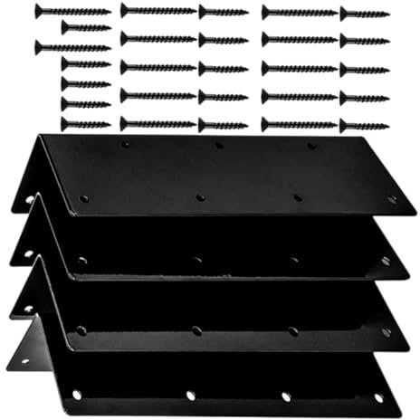 BESTonZON 4set Metal Raised Garden Bed Corner Brackets Shaped Garden Furniture Support Easy Install for Raised Beds Corner Frame Connectors