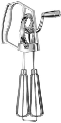 Batteur mécanique en acier inoxydable 420, sans électricité, fouet pour crème et blancs en neige, argent, 25,5 x 14 x 6,5 cm