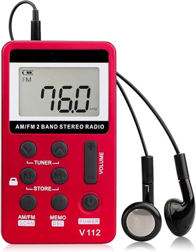 Am Fm Portable Radio Digital Tuning With Earphone 500mah Rechargeable Battery For Walking Gym Sports, Gold
