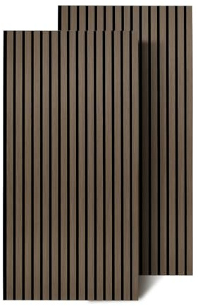 Vkechh 3x Akustikpaneele Holz 120x60 cm, Schallabsorbierende Wandverkleidung mit Holzfurnier & Filz – Modernes Design für Innenräume,Wandpaneele holz zur Raumakustik-Verbesserung,Schwarz Walnuss