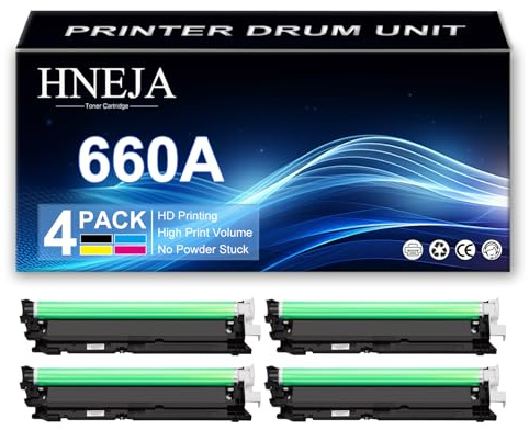 660A Trommeleinheit, Kompatible W2004A Bildeinheit für HP M751n M751dn M856dn M856x M776dn M776z M776zs Drucker,4 Colors-1 Pack