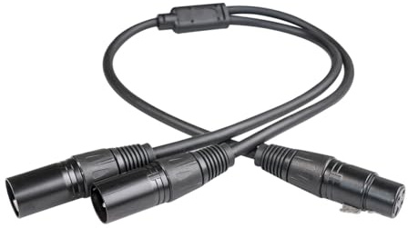 Amagogo Cavo Splitter XLR Y, Doppio Maschio-Femmina, Splitter per Microfono bilanciato, 150 Cm