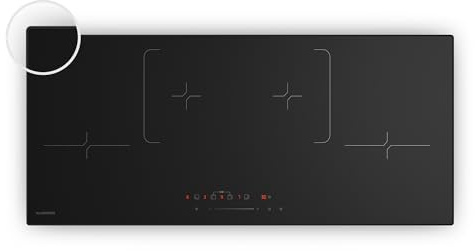 Klarstein Velaire Slim Piano Induzione 90cm - 4 Zone, 7000W Boost, Touch Slider, Timer & Blocco Bambini, Vetroceramica, Piastra Induzione Design Minimal, Rilevamento Pentole