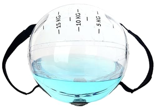 NASSMOSSE Water Bag Training Baseball Clear Weighted Inflatable Water Fitness Ball Aqua Punching Bag Adjustable with Handle for Core and Balance Training