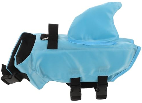 ifundom Giubbotto Salvagente per Cani Blu Pinne a Forma di Squalo, Accessorio Affidabile, per Nuoto di Cani Piccoli e Cuccioli da 3 a 4 Kg