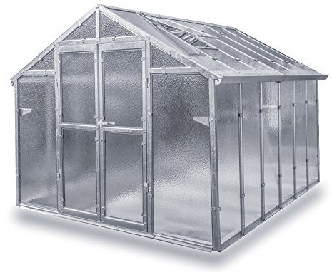 Gewächshaus Junior aus verzinkten Stahlblechprofilen und Nörpelglas, Breite 2,49 m x Länge 5,05 m = 12,50 m²