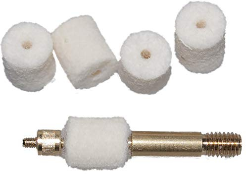 Flachberg VFG Filz Laufreiniger Set Filzlaufreiniger - 9mm Luger/para (50 Stück) + Adapter 1/8 Zoll und M5 Waffenreinigungsset