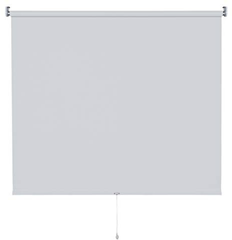 Verdunkelungsrollo Springrollo Mittelzugrollo 13 Farben klemmfix Rollo ohne Bohren Breite 62-202 cm Höhe 180 cm Fenster Vorhang blickdicht verdunkelnd klemmbar Klemmträger (112 x 180 cm / Hellgrau)