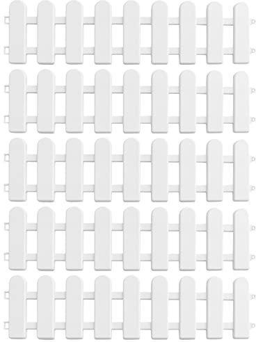 5PC Recinzione recinto per Giardino Staccionate Cortile Cortile o Esterno recinto Asilo Giardino di Fiori vegetale Piccolo recinto Decorazione di Natale (Testa Rotonda, 50x13 cm)