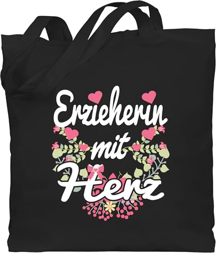 Shirtracer - Baumwolltasche - Beruf und Job Geschenke - Erzieherin mit Herz