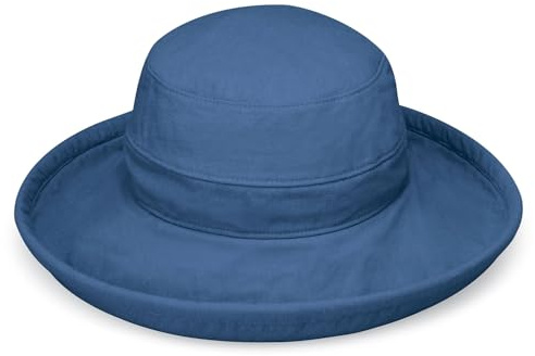 Wallaroo Women’s Casual Traveler Sun Hat (Canvas Blue) - UPF 50+ UV Protection, Wide Brim, Packable & Adjustable, Lightweight, Comfortable, Breathable, for Travel, Beach, Outdoor, Everyday Wear