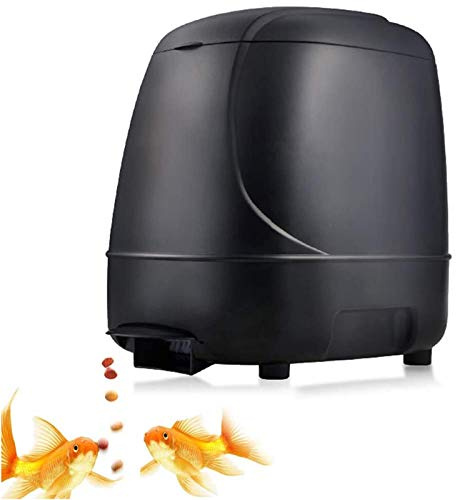 PJDDP Automatic Fish Feeder Pond Outdoor 10 L Large Capacity Digital Electric Aquarium Tank Programmable Food Feeding Dispenser Timer Station,Intelligently Fish Feeding (Without Battery)