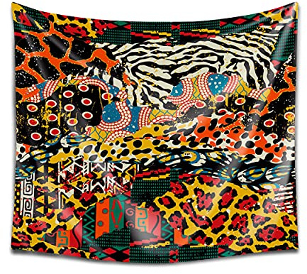DekoArte TP37 - Arazzo da Parete Moderna Stampa Artistica Digitale | 100% Poliestere Decorazione in Tessuto per il Soggiorno o Camera Da Letto |Stile Animalier Toni Neutri | 150 x 130 cm