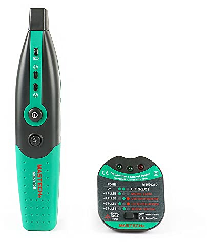 Mastech Schutzschalter, MS5902 3 Kontrollleuchten, automatischer Sicherungsmelder, Steckdosentester (EU-Stecker 220 V) MS5902RTD Negro