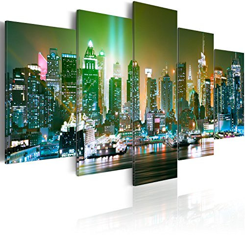 B&D XXL - Akustikbild 225x112 cm Bilder mit Akustikschaumstoff Hochleistungsschallabsorber Schallschutz Leinwandbild XXL 5 tlg Wandbild d-C-0015-b-o