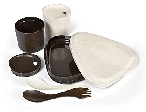 Light My Fire Camping Geschirr Set 2 Personen - Picknick für 2 - Outdoor Besteck 17 cm, Kaffeebecher to Go 3 dl und Outdoor Teller - BPA Frei Biobasierter Kunststoff - Besteck to Go - Camping Set