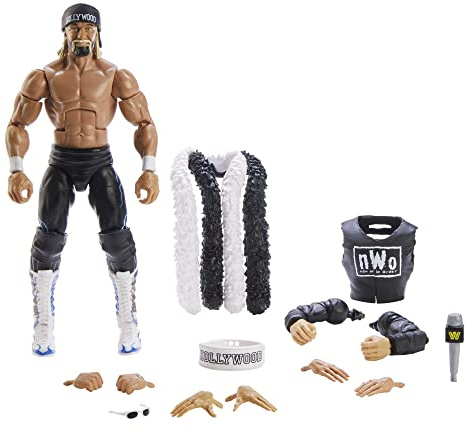 WWE HKP12 - Elite WrestleMania Hollywood Hoogan Actionfigur, bewegliches WWE Sammlerstück mit Zubehör, Spielzeug Geschenk für Kinder und Fans ab 8 Jahren