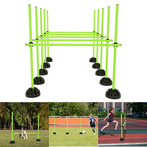 YRHome Agility Sprungstangen-Set Trainingsstangen Konditionelles Training Koordinationshürden für Sprungkraft Dribbling und Beweglichkeit Mit 15 Stangen - 100 cm, 10er Standfüße und 10 Clips