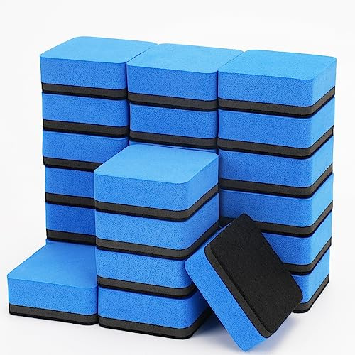 Effaceur magnétique pour tableau blanc, 24 pcs Effaceur à sec avec tampon feutre épais, Effaceur à sec pour tableau blanc pour les étudiants, le bureau et la maison (5x5x2cm)