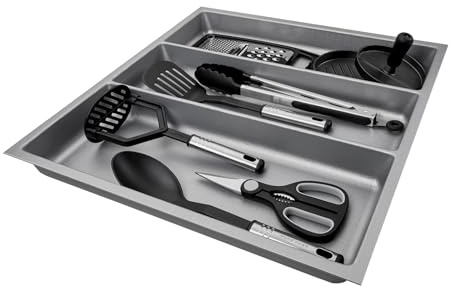 SO-BOX 2 Mehrzweckeinsatz Breite 50,9 cm, Tiefe 46,2 cm, Silbergrau | Mit silbergrauer Kanvas-Struktur für Schubladen bis Juli 2012 von NOBILIA mit einer Breite von 60 cm.