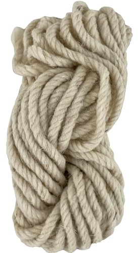 Siena Garden Cordel de Lana de Oveja, 10 m x 0,5 cm, Color: Blanco Natural