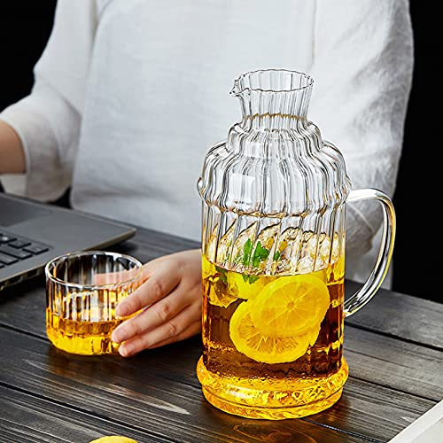 Brocca Acqua Hermetic Seal Glack Pitcher con coperchio e beccuccio Ottimo for succo fatto in casa e tè freddo o for bottiglie di latte in vetro Caraffa Acqua