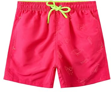 SERENYOU Boys Swim Shorts Water Activated Patterns Mesh Lining Boardshorts | Swimming Trunks for Kids 5-14 Years, Lightweight, Quick Dry, Drawstring Adjustable Waist, Surfing, Beach, Vacation