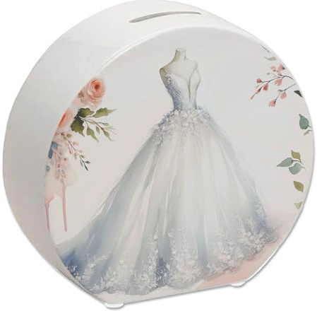 Brautkleid Spardose Romantisches Braut Kleid Spardose für Hochzeit - Ideal für Ehe-Trauung Zeremonie Bräutigam Braut Andenken