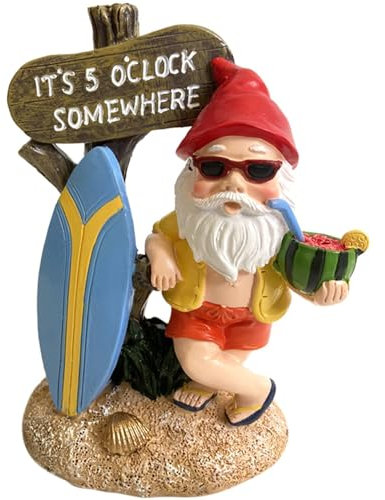 Tashce Statua di Gnomo da Giardino Esterno, Ornamento da Giardino in Resina Impermeabile da Giardino, Gnomi da Giardino Figure, Statua Nani da Giardino per Patio, Cortile